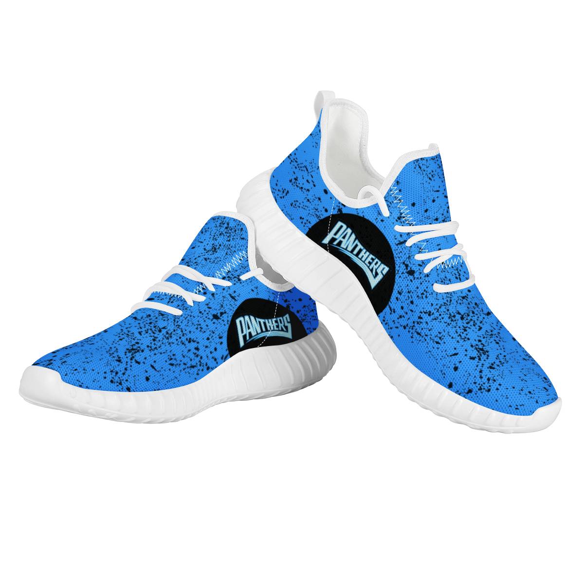 Women's Carolina Panthers Mesh Knit Sneakers/Shoes 002